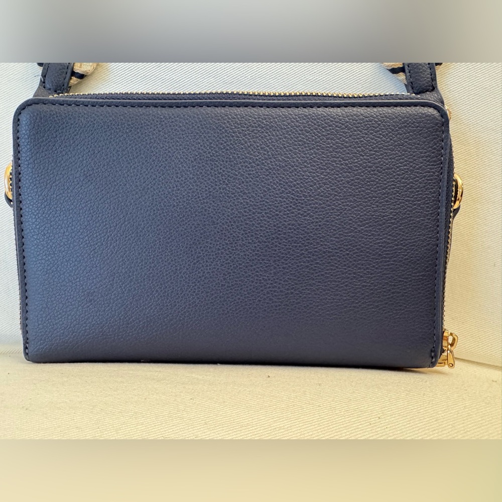 Anne Klein Dark Blue and Beige Crossbody Bag - Picture 4 of 12